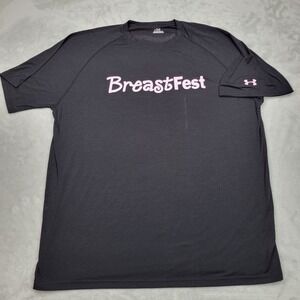 Under Armour Shirt Women Large Black Breast Cancer Awareness Fest Festival Adult